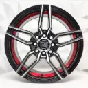RIN 15X6.5 4-100/114.3 R1 SPORT 238 BLACK MACHINE FACE+RED UNDERCUT ET30 CB73.1 