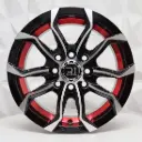 RIN 13X5.5 4-100/114.3 R1 SPORT 363B BLACK MACHINE FACE RED UNDER CUT ET25 CB73.1 