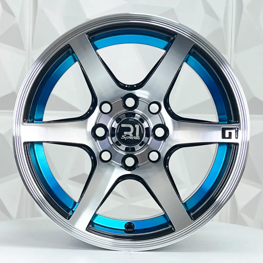 RIN 13X7 4-100/114.3 R1 SPORT 6154 BLACK MACHINE BLUE LINE ET0 CB73.1 