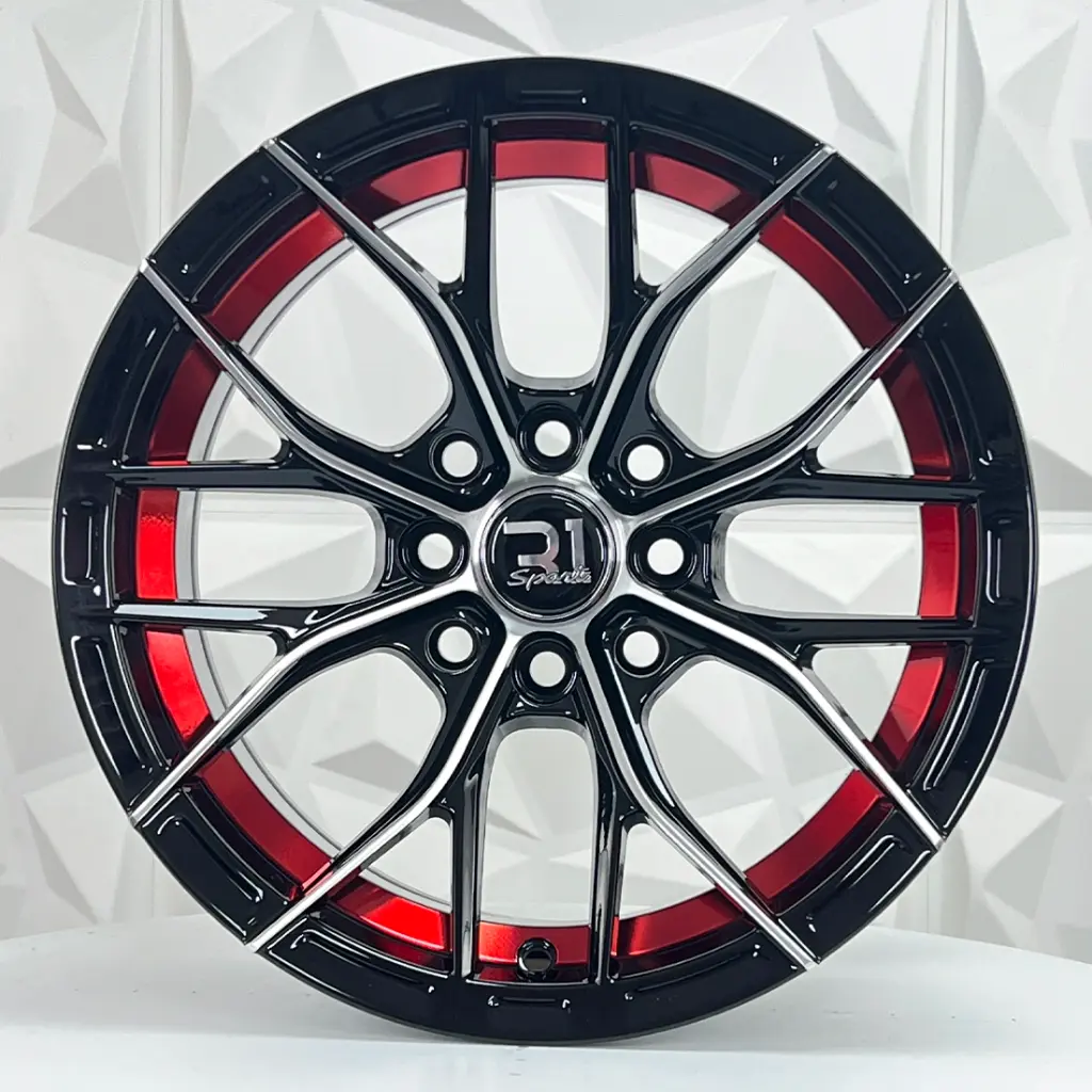 RIN 15X7 5-100 R1 SPORT 2051 BLACK MACHINE RED LINE ET5 CB73.1 