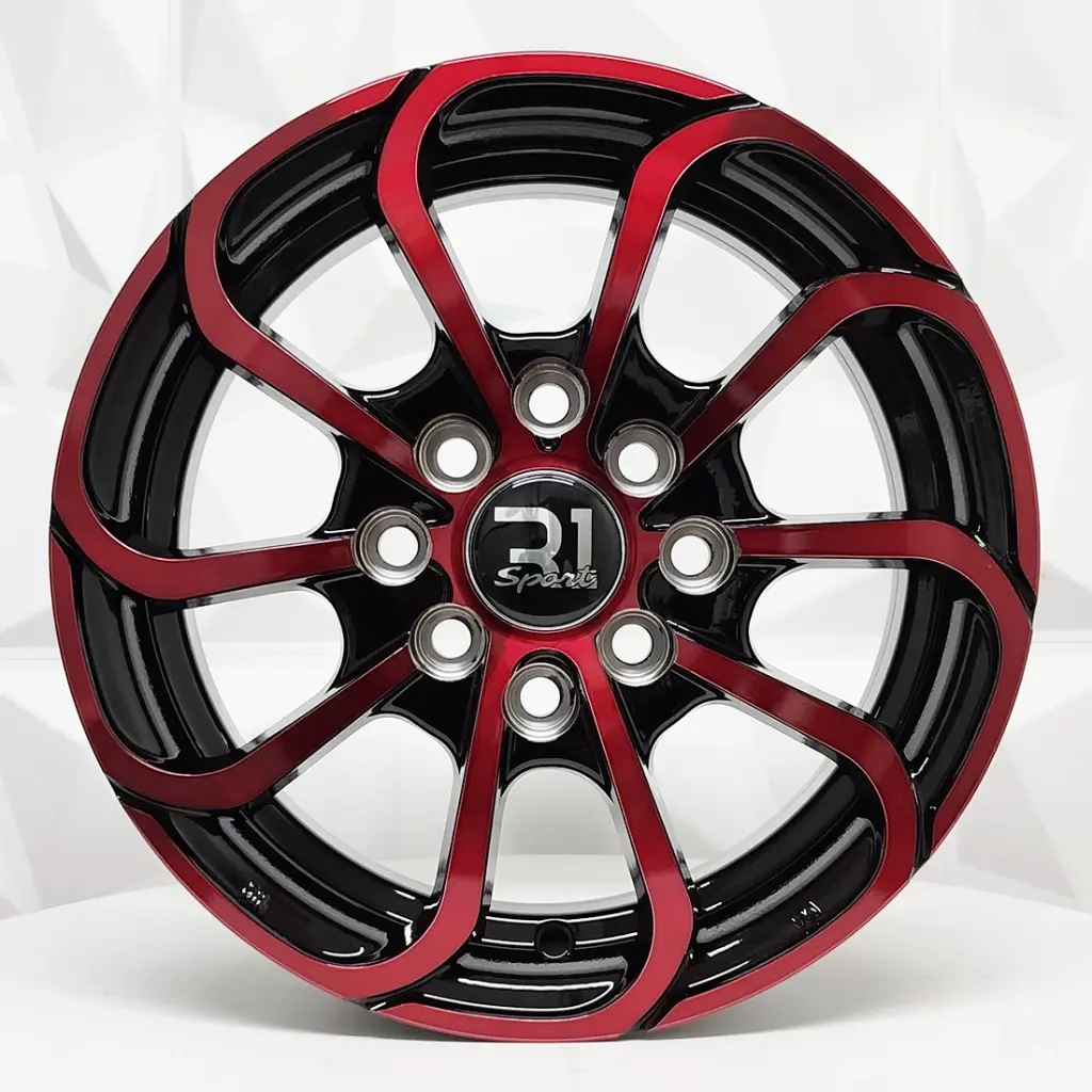 RIN 13X5 4-100/114.3 R1 SPORT RGW302 BLACK MACHINE FACE RED COATING ET35 CB73.1