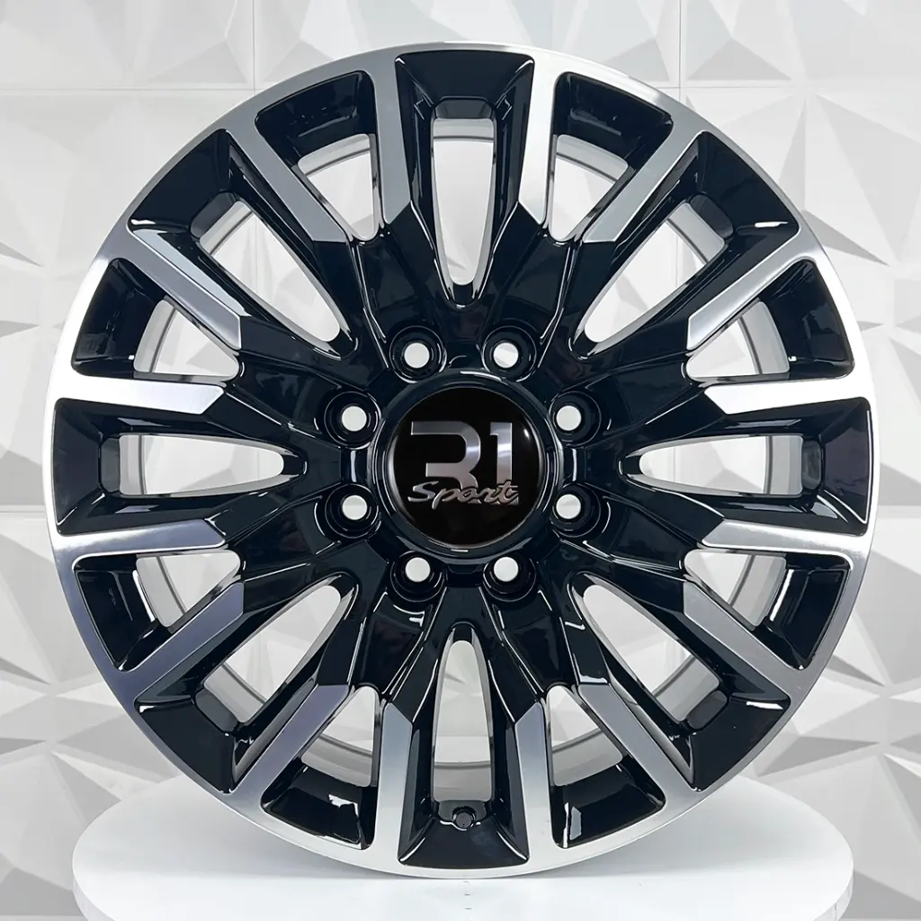 RIN 22X8.5 8-180 R1 SPORT FF7053 BLACK MACHINE FACE ET44 CB124.1